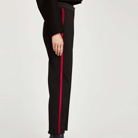 NWT ZARA TROUSERS WITH SIDE STRIPE 100%WOOL - Picture 3 of 11